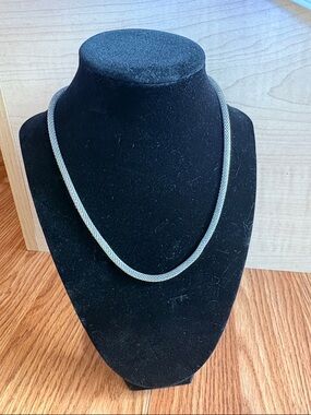 Sterling Silver Mesh Chain Necklace - Silver